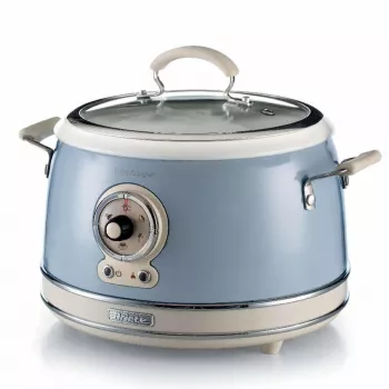 Ariete 2904 riisinkeitin - sähköinen riisinkeitin keraamisella padalla - kotitekoinen sushi - monitoimikeitin - Vintage Line - 3,5 l - 650 W - sininen