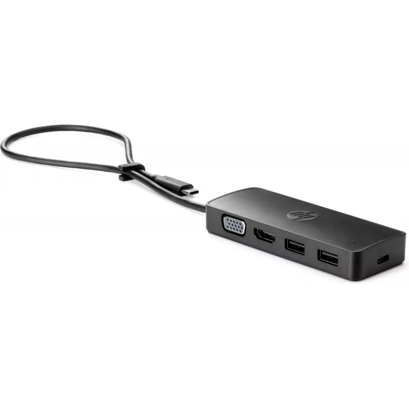HP USB-C Travel Hub G2, johdollinen, USB 3.2 Gen 1 (3.1 Gen 1) Type-C, musta, Kiina, Windows 10, 107 mm