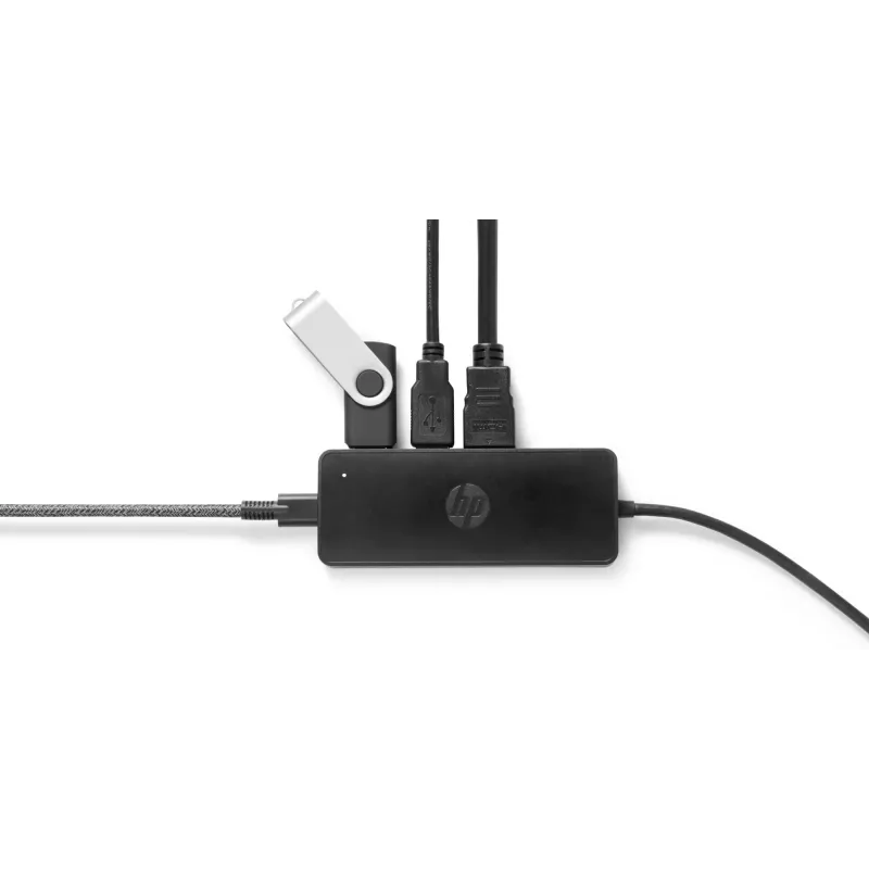 HP USB-C Travel Hub G2, johdollinen, USB 3.2 Gen 1 (3.1 Gen 1) Type-C, musta, Kiina, Windows 10, 107 mm