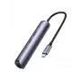 Ugreen CM418 10919 5-in-1 USB-C-keskitin, HDMI 4K 30 Hz, Ethernet, USB 3.0, Power Delivery, alumiini, harmaa