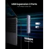 Ugreen CM418 10919 5-in-1 USB-C-keskitin, HDMI 4K 30 Hz, Ethernet, USB 3.0, Power Delivery, alumiini, harmaa