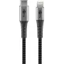 Goobay Lightning-kaapeli 1 m USB-C Lightning musta harmaa 49271