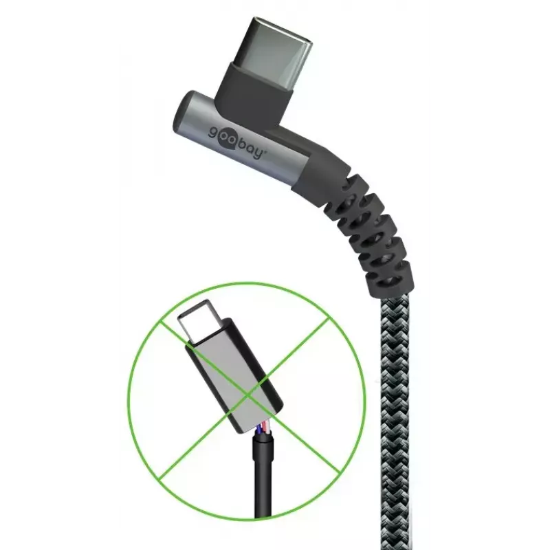 Goobay USB-kaapeli USB 2.0 2 m USB-C musta/harmaa