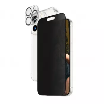 PanzerGlass Privacy 3-in-1 -pakkaus iPhone 15 Pro iskunkestävä karkaistu lasi