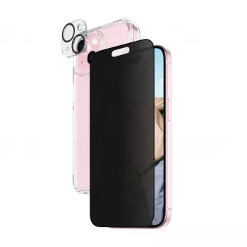 PanzerGlass ® Privacy 3-in-1 -pakkaus iPhone 15 iskunkestävä karkaistu lasi