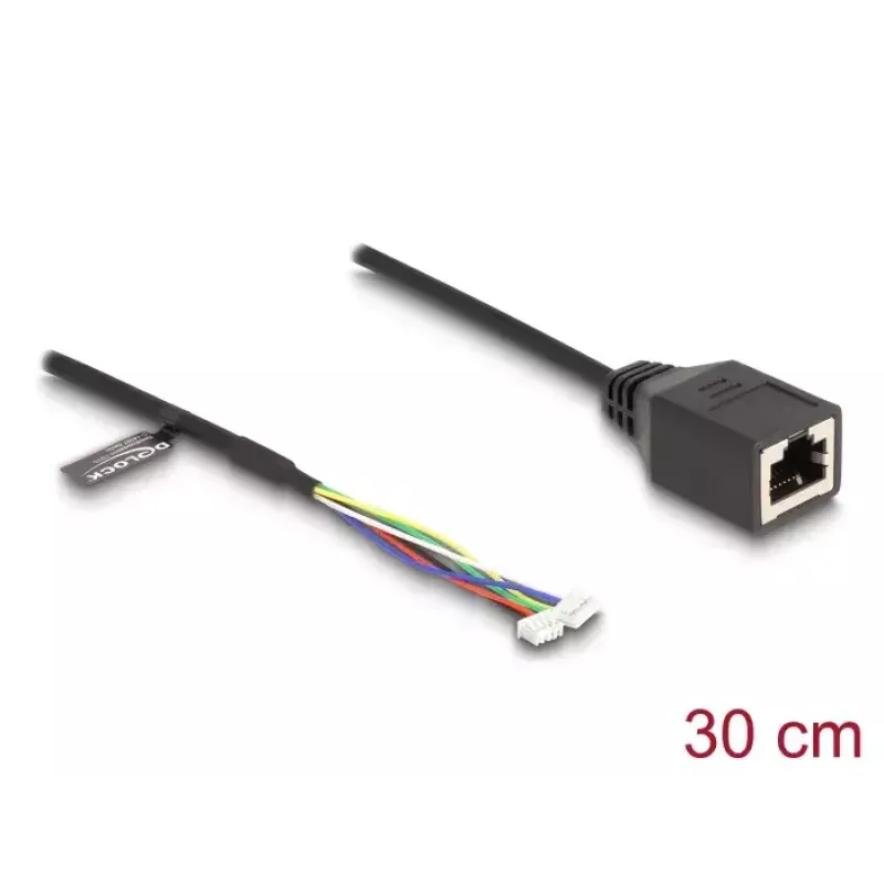 Verkkokaapeli DeLOCK 88007 RJ45 - 4-pin 6-pin Cat5e 0,3 m musta