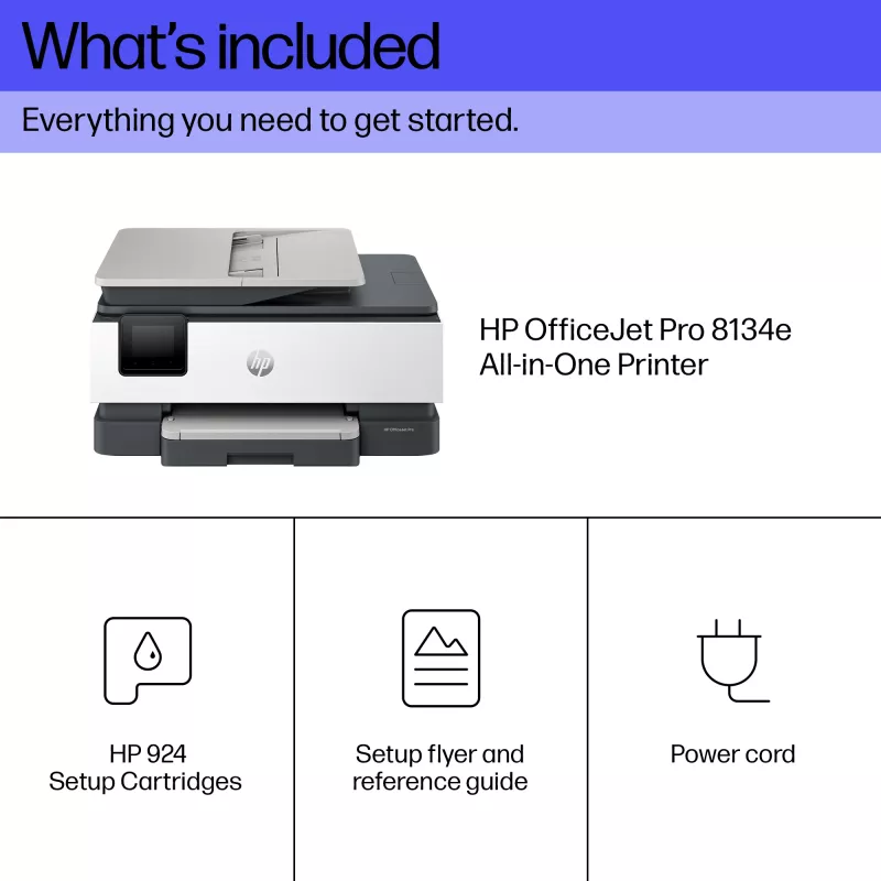 HP OfficeJet Pro 8134e langaton monitoimitulostin, Instant Ink; kaksipuolinen tulostus