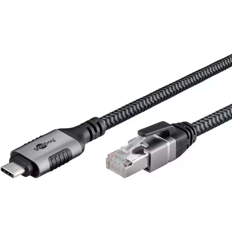 Goobay adapteri USB-C – RJ-45 10 m musta hopea