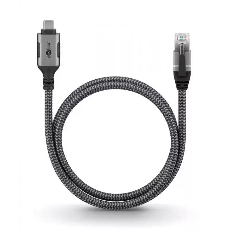 Goobay adapteri USB-C – RJ-45 10 m musta hopea