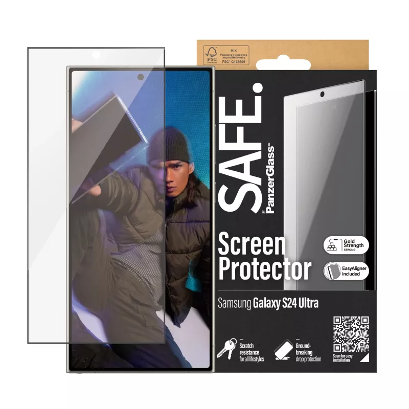 PanzerGlass SAFE. by ® näytönsuoja Samsung Galaxy S24 Ultra | Ultra-Wide Fit EasyAligner-telineellä