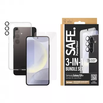 PanzerGlass SAFE. by ® 3-in-1-pakkaus Samsung Galaxy S24+ naarmuuntumaton iskunkestävä