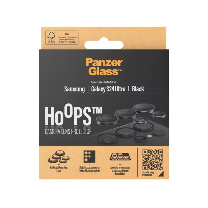PanzerGlass ® Hoops® kameraobjektiivin suojalasi musta Samsung Galaxy S24 Ultra