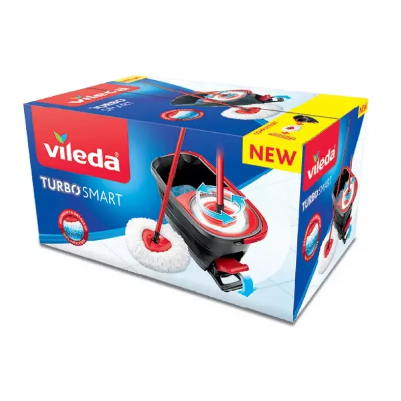 Siivousjärjestelmä Vileda Turbo Smart yksisäiliö musta punainen 166140