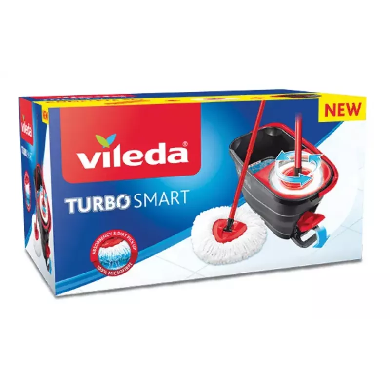 Siivousjärjestelmä Vileda Turbo Smart yksisäiliö musta punainen 166140