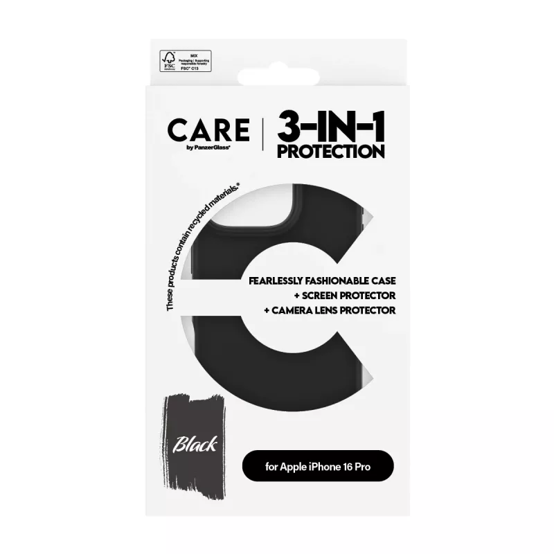 3-in-1-pakkaus PanzerGlass CARE by Fashion iPhone 16 Pro