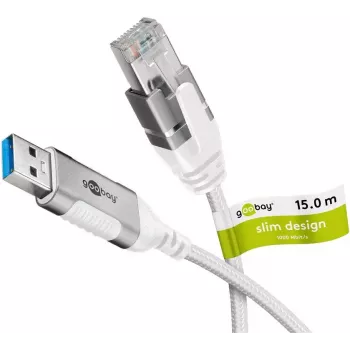 Verkkokaapeli Goobay 74384 USB 3.0 Type-A RJ45 15 m valkoinen