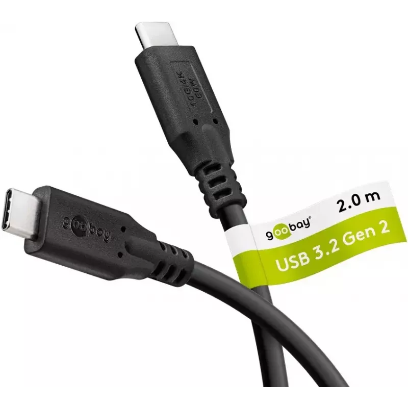 USB-kaapeli Goobay 74207 USB 3.2 Gen 1 2 m USB-C musta