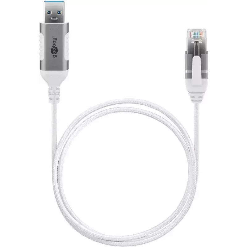 Verkkokaapeli Goobay 74380 USB 3.0 Type-A RJ45 3 m valkoinen