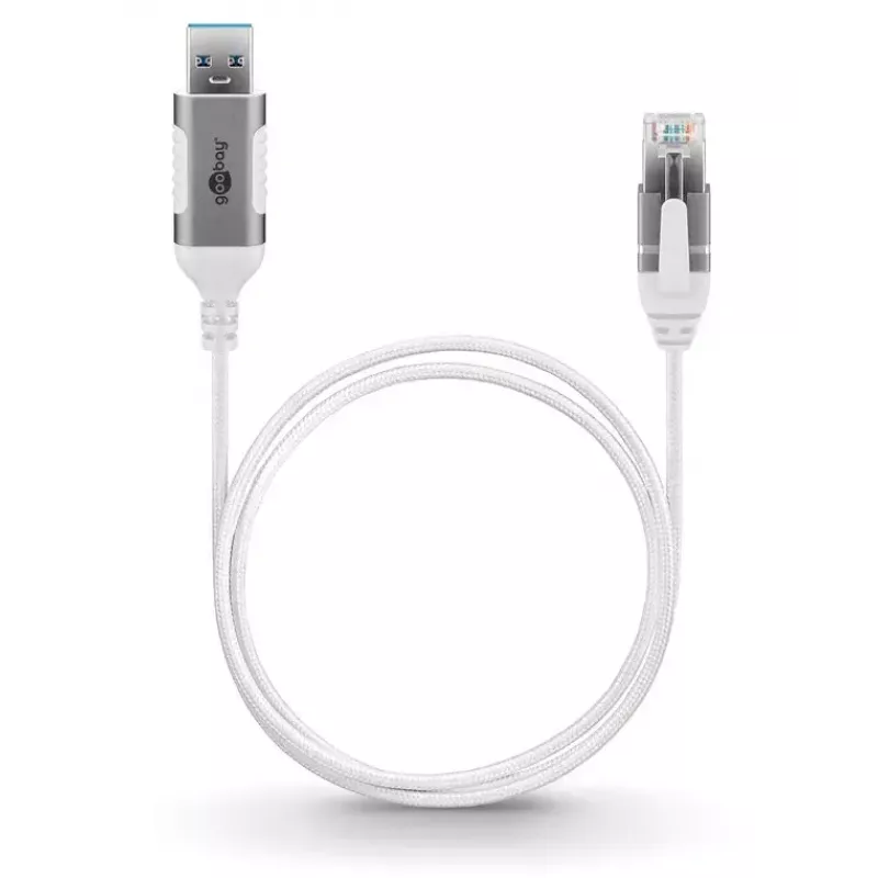 Verkkokaapeli Goobay 74380 USB 3.0 Type-A RJ45 3 m valkoinen