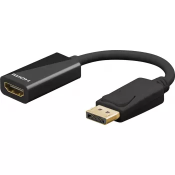 Goobay 75269 videokaapeliadapteri 0,1 m DisplayPort HDMI musta