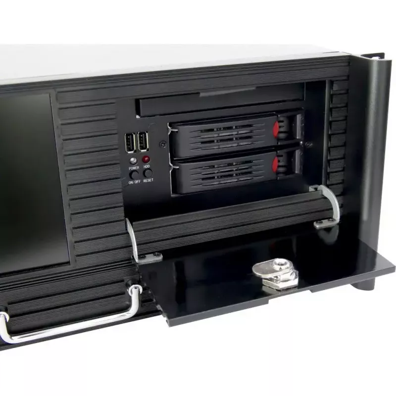 Palvelinkotelo Inter-Tech 4U 4452-TFT Rack musta