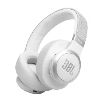 JBL Live 770NC kuulokkeet over-ear, langattomat, puhelut/musiikki, Bluetooth, valkoinen