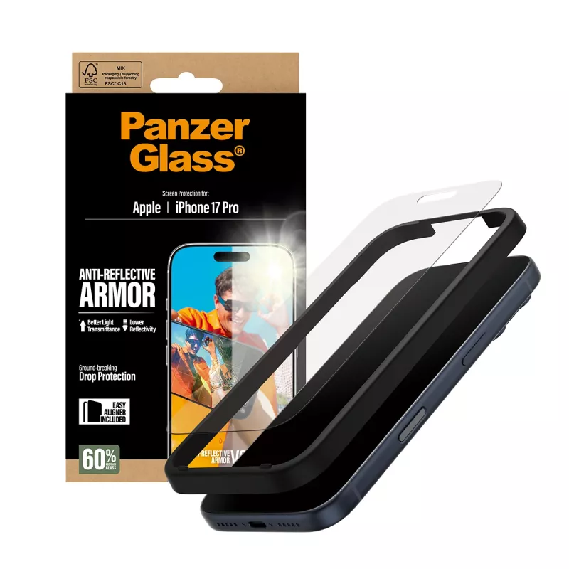 PanzerGlass Anti-Reflective Armor näytönsuojakalvo iPhone 17 Pro naarmuuntumaton iskunkestävä