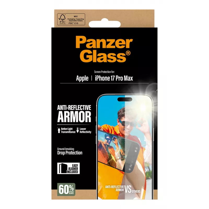 PanzerGlass Anti-Reflective Armor näytönsuojakalvo iPhone 17 Pro Max naarmuuntumaton ja iskunkestävä