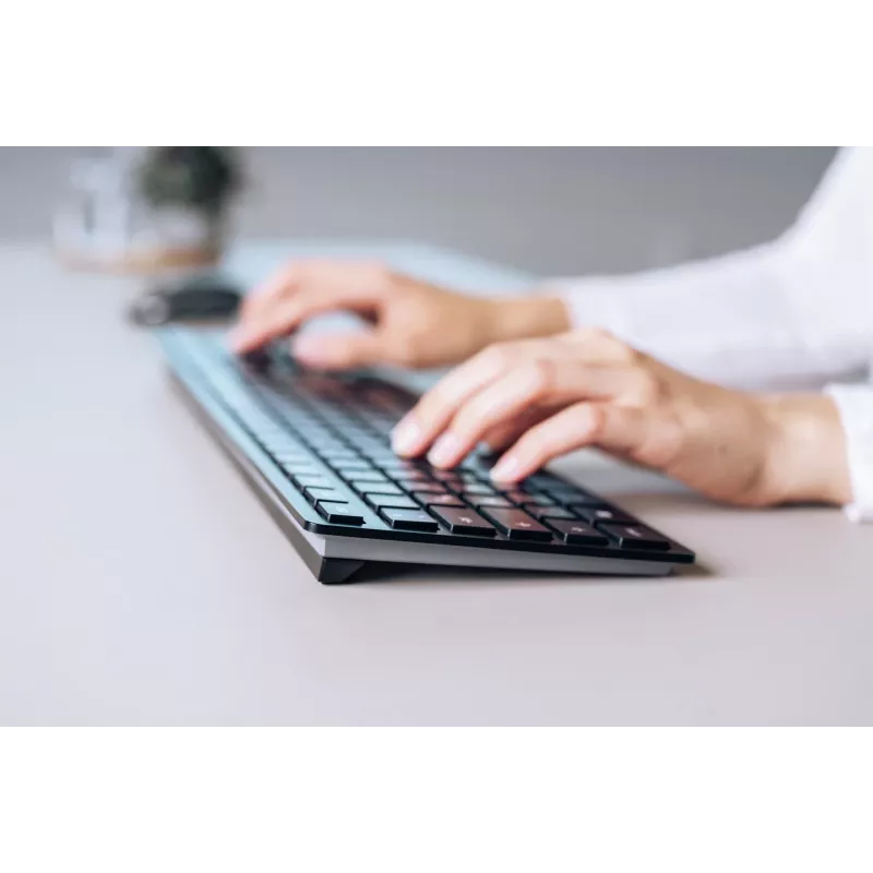 CHERRY KW 9100 ohut näppäimistö yleisnäppäimistö RF Wireless + Bluetooth AZERTY ranska musta