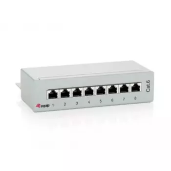 Equip 8-porttinen Cat.6 pöytäpatch-paneeli, vaaleanharmaa