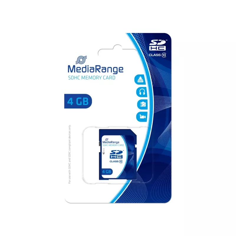 MediaRange 4GB SDHC Class 10 MR961 -flash-muisti