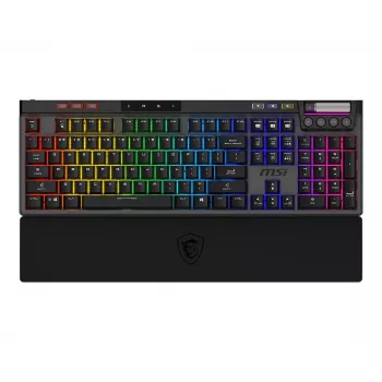 Mekaaninen pelinäppäimistö MSI STRIKE PRO WIRELESS — täysikokoinen, USB + Bluetooth, RGB, QWERTY US, musta