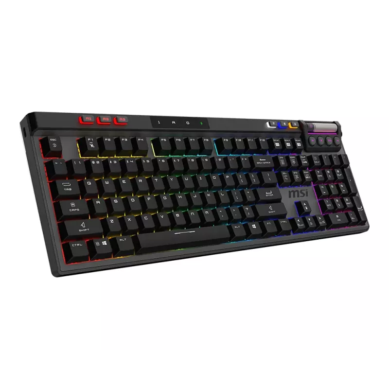 MSI Strike Pro langaton hiljainen mekaaninen pelinäppäimistö, DE (QWERTZ) -asettelu, musta