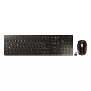 Cherry DW 9100 Slim langaton näppäimistö- ja hiirisarja, italialainen asettelu, musta/pronssi