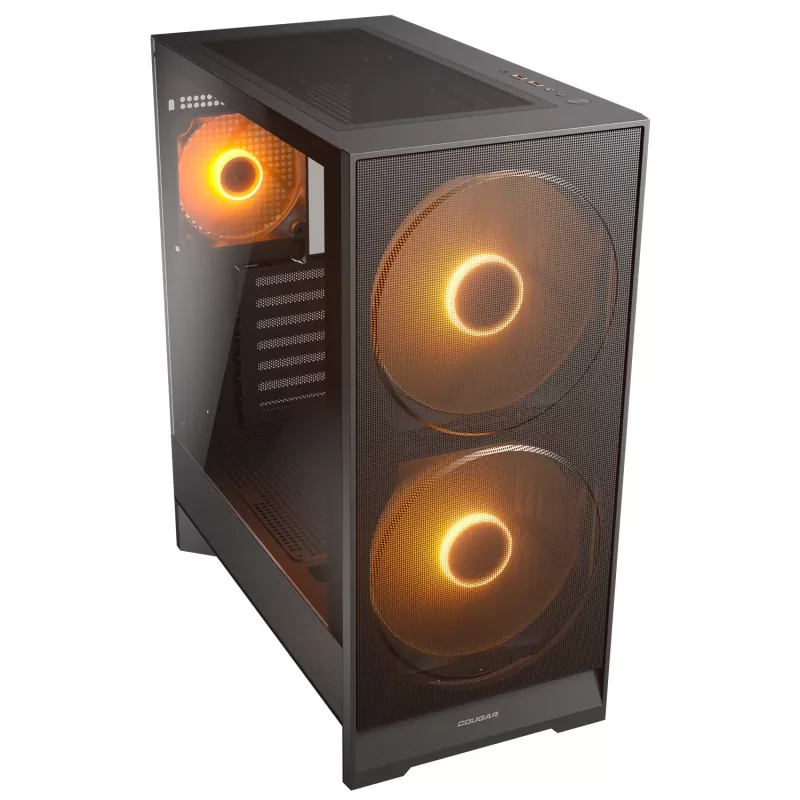 COUGAR Midi Tower -kotelo, Airface 180, ARGB, musta