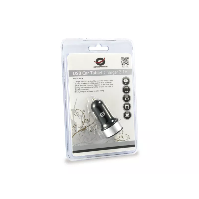 Autolaturi Conceptronic CUSBCAR2A 2-porttinen USB 2.1A
