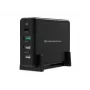 Conceptronic OZUL 4-porttinen 65W USB PD -pöytälaturi, sisäkäyttöön, AC, 5 V, musta