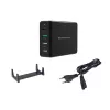 Conceptronic OZUL 4-porttinen 65W USB PD -pöytälaturi, sisäkäyttöön, AC, 5 V, musta