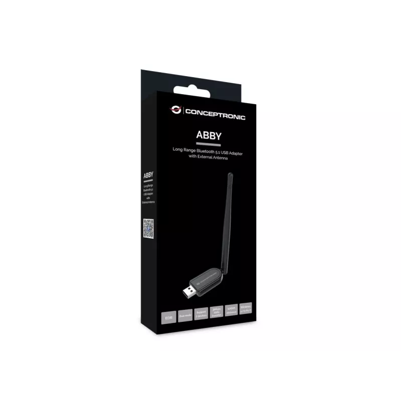 Conceptronic ABBY Long Range Bluetooth 5.1 USB -adapteri ulkoisella antennilla