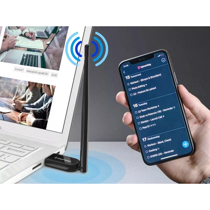 Conceptronic ABBY Long Range Bluetooth 5.1 USB -adapteri ulkoisella antennilla