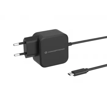 Conceptronic OZUL04BE 67W GaN USB PD -laturi, integroitu USB-C-kaapeli