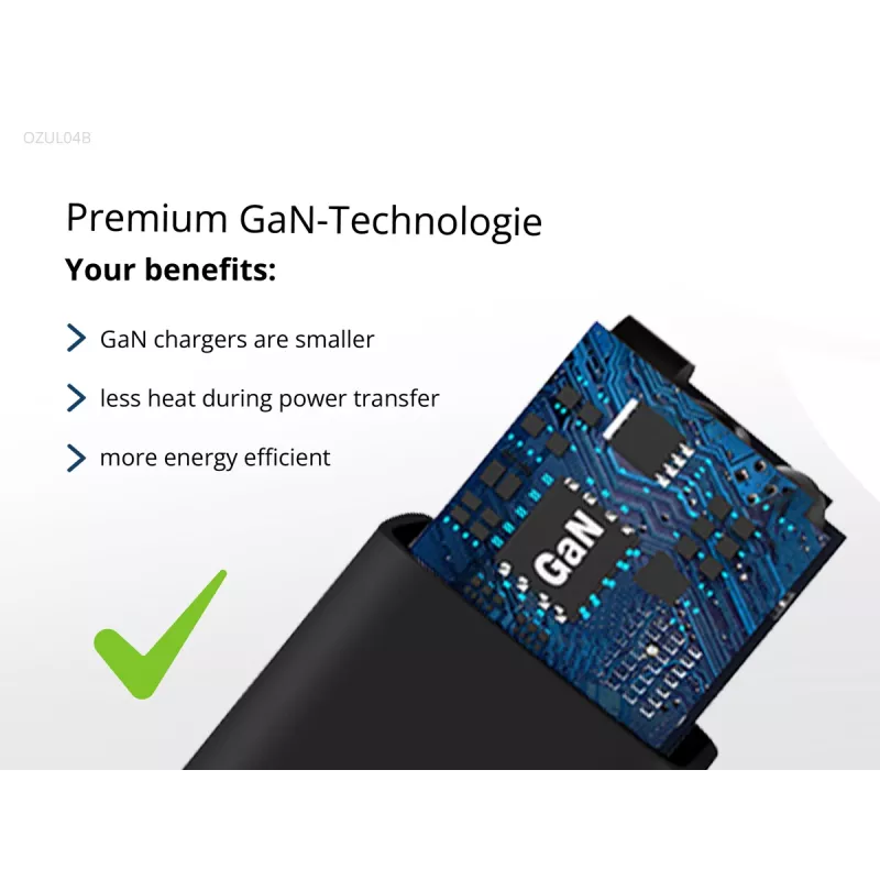 Conceptronic OZUL04BE 67W GaN USB PD -laturi, integroitu USB-C-kaapeli
