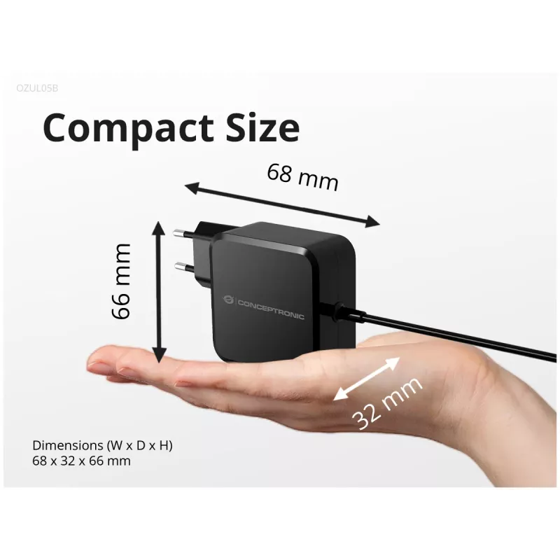 Conceptronic OZUL05BE mobiililaturi yleinen musta AC sisäkäyttöön