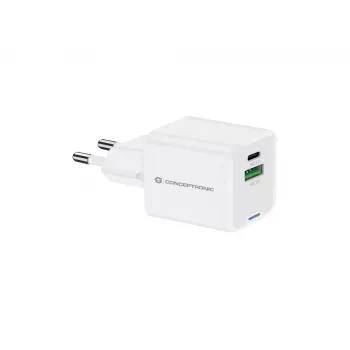 Conceptronic 2-porttinen 20W GaN USB PD -laturi, USB-C x 1, USB-A x 1 ALTHEA15W