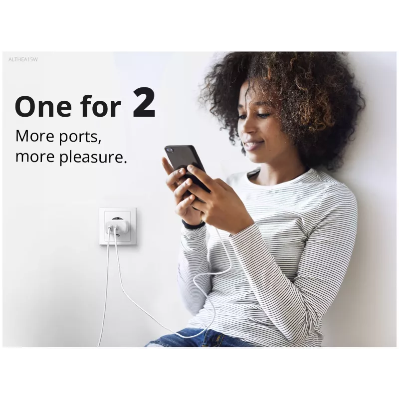 Conceptronic 2-porttinen 20W GaN USB PD -laturi, USB-C x 1, USB-A x 1 ALTHEA15W