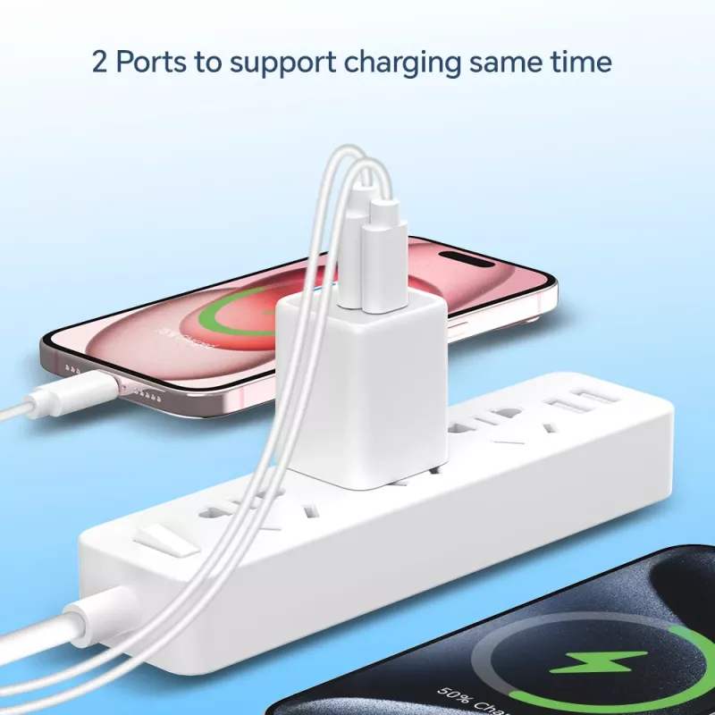 Conceptronic 2-porttinen 20W GaN USB PD -laturi, USB-C x 1, USB-A x 1 ALTHEA15W