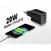 Conceptronic 2-porttinen 20W GaN USB PD -laturi, USB-C x 1, USB-A x 1, QC 3.0, PPS