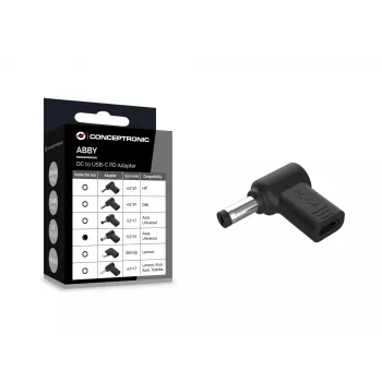 Conceptronic ABBY15PC04 DC-USB-C-adapteri, Asus/yleinen 5,5x2,5mm, 18–20V