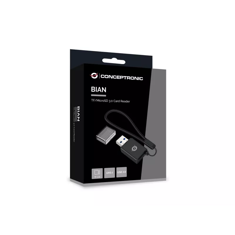 Conceptronic BIAN07B TF/MicroSD 3.0 -kortinlukija, UHS-I, USB 3.0, 5Gbps