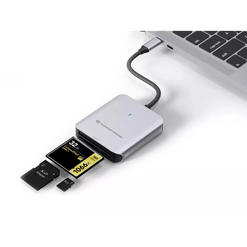 Conceptronic BIAN09G 3-in-1-kortinlukija USB 3.2 Gen 2, CFast 2.0, SD TF/MicroSD 4.0, UHS-II